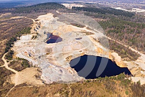 Aerial view to the open mine