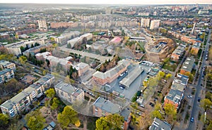 Aerial view to residental area Pavlovo Pole in Kharkiv, Ukraine