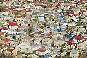 Aerial view to the residential area of Astana city, Kazakhstan.