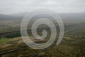 Aerial view to tectonical fault