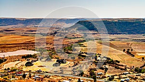 Aerial view to Thaba Bosiu Cultural Village, Maseru, Lesotho