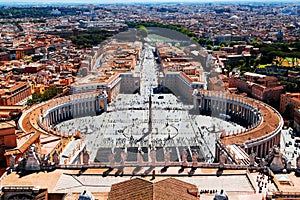 Aerial view to Vatican City in Rome photo
