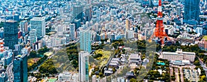 Aerial view of Tokyo Tower Tokyo, Japan