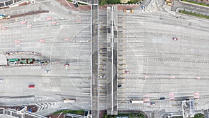 Aerial view of toll booth of the Western Harbour Tunnel at Hong Kong. photo