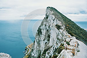 Aerial view of top of Gibraltar Rock, Upper Rock Natural Reserve