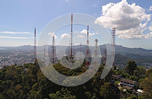 Aerial view on the top of Monkey Hill in Phuket