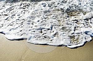 Aerial view. Top view.amazing nature background.The color of the water and beautifully bright.Azure beach with rocky