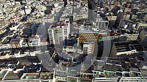 Aerial view and top view of buildings and city streets. Rio de Janeiro city , Brazil.