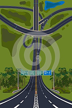 Aerial View - Top View Roads Intersections, Highways.