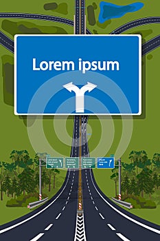 Aerial View - Top View Roads Intersections, Highways. photo