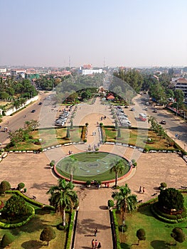 Aerial view (Top view) of Vientiane