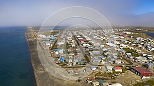 Aerial View Top of the World Whale Bone Arch Barrow Utqiagvik Alaska