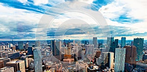 Aerial view of the Toranomon, Tokyo skyline photo