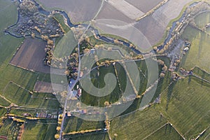 Aerial view of Torgny village, Gaume, Belgium