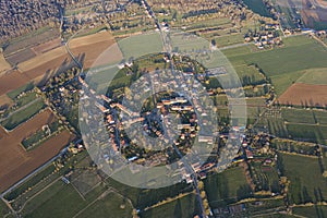 Aerial view of Torgny village, Gaume, Belgium