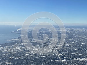 Aerial View of Toronto in Canada in the Winter