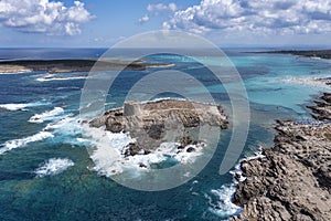 Aerial view of Torre della Pelosa, Stintino, Sardinia