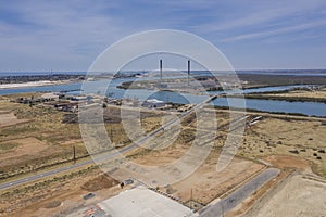 Aerial view of the Torrens Island power station in Port Adelaide in South Australia