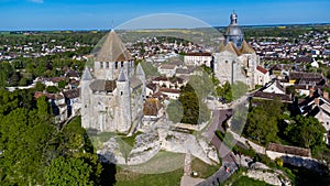 Aerial view of the Tour CÃ©sar (Caesar tower) in Provins, France