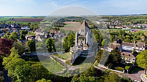 Aerial view of the Tour CÃ©sar (Caesar tower) in Provins, France