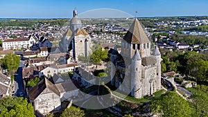 Aerial view of the Tour CÃ©sar (Caesar tower) in Provins, France