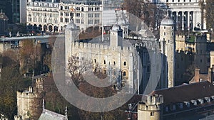 Aerial view of the tower of London, England, Famous Place