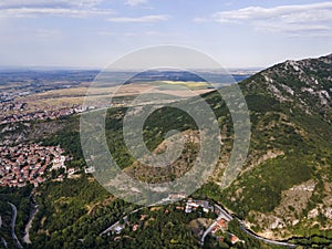 Aerial view of town of Asenovgrad, Bulgaria