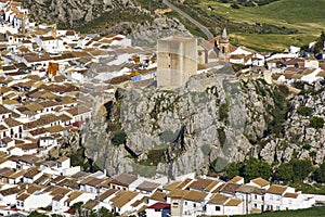 Aerial view of the town of CaÃ±ete la Real in the province of Malaga. Spain