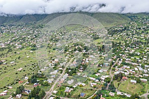 Aerial view of the town Del Mollar in Tucuman Argentina