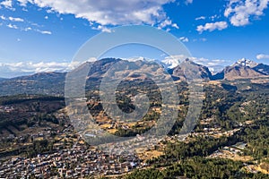 Aerial view of the town of Huaraz, Ancash