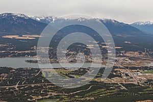 Aerial View of the Town of Invermere BC.