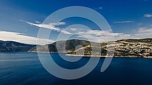 Aerial view of Town Kalkan, Mediterranean Coast, Turkey