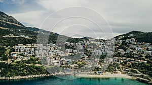 Aerial view of Town Kalkan, Mediterranean Coast, Turkey