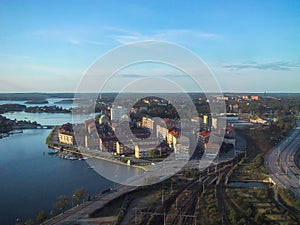 An aerial view of the town of Karlskrona in Blekinge