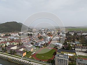 Aerial view of the town of Ruzomberok in Slovakia
