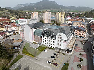 Aerial view of the town of Ruzomberok in Slovakia