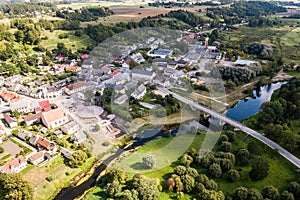 Aerial view of town Sabile, Latvia