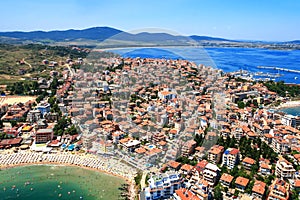 Aerial view of Town of Sozopol, Bulgaria photo