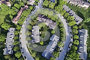 Suburban Townhouse Neighborhood Aerial