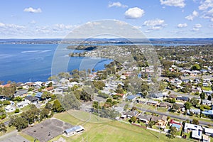 Aerial view of the township of Budgewoi in regional Australia