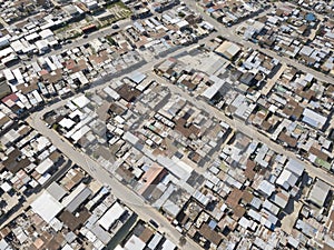Aerial view of township, South Africa