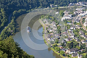 Aerial view of Traben-Trarbach at the river Moselle