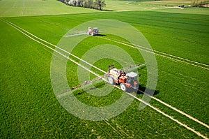 Aerial view of the tractor