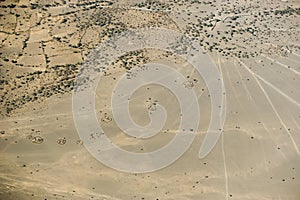 Aerial view on a traditional masai village