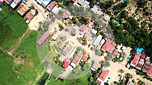Aerial view of traditionnal village in Siem-Reap, Cambodia