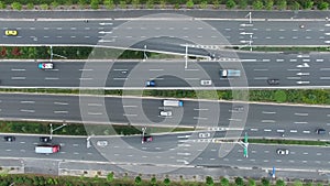 Aerial view of traffic intersection in nanjing,china