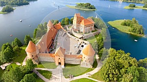 Aerial view of Trakai Castle, Lithuania