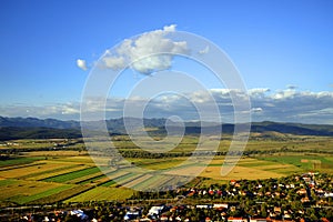 Aerial view of a Transylvanian village