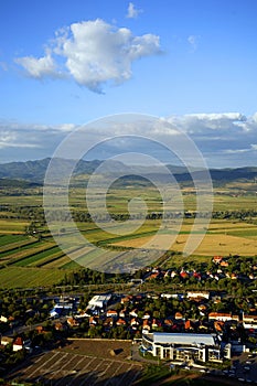 Aerial view of a Transylvanian village