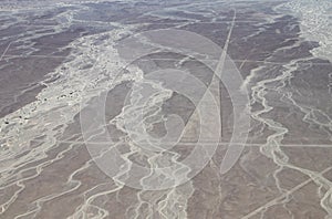 Aerial View of the Trapezoid Nazca Lines